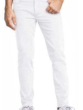 Men's Skinny White Jeans - Clean Slim Fit